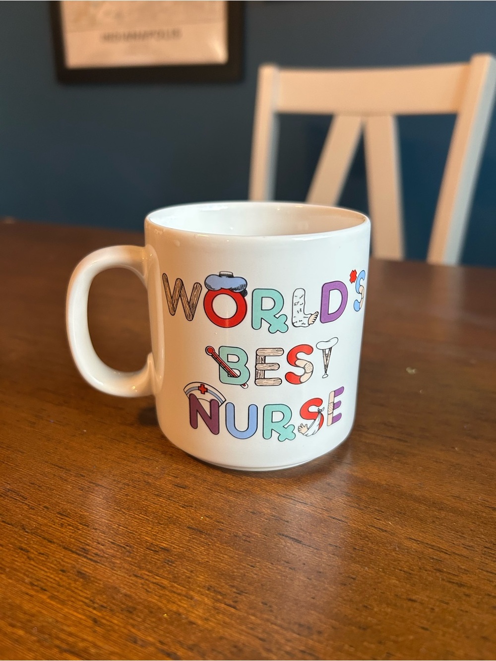 Russ "World's Best Nurse" White Ceramic Mug with Multicolor Lettering
